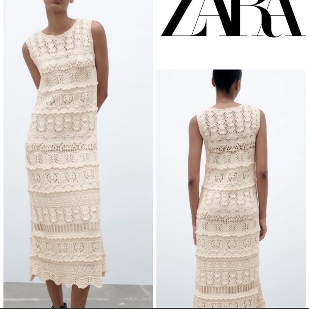 Zara Openwork Knot Midi Dress